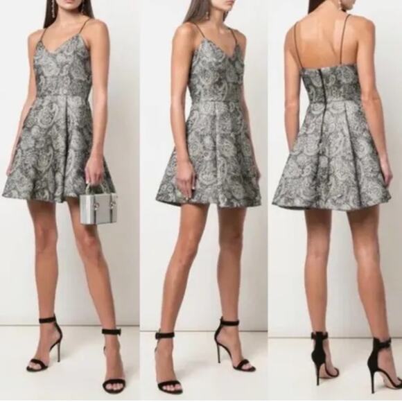 Alice + Olivia Anette Deep Pleat Party Dress - Size 6 - Picture 1 of 7